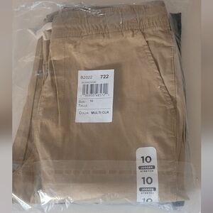 NEW Boys Size 10 Jogger Pants - Tan And Navy